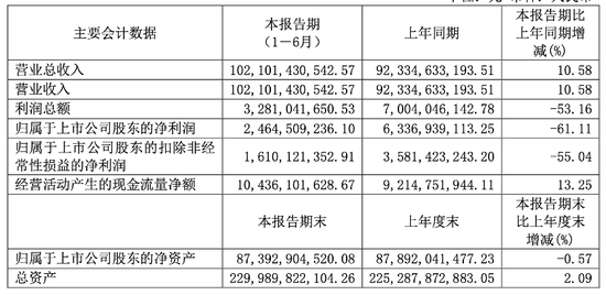 长城汽车上半年营收1021亿元增一成，净利跌61%至24.6亿元